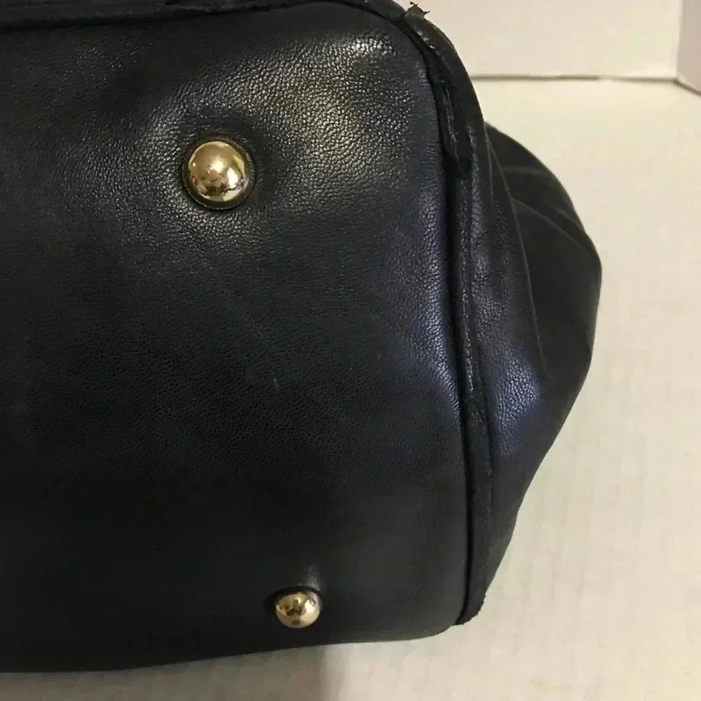 DKNY Black leather satchel handbag